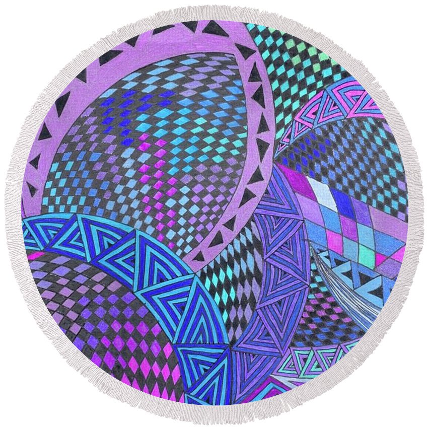 Checkers - Round Beach Towel