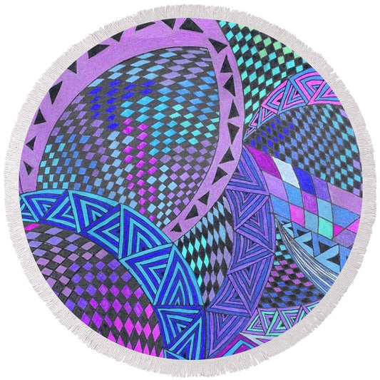 Checkers - Round Beach Towel